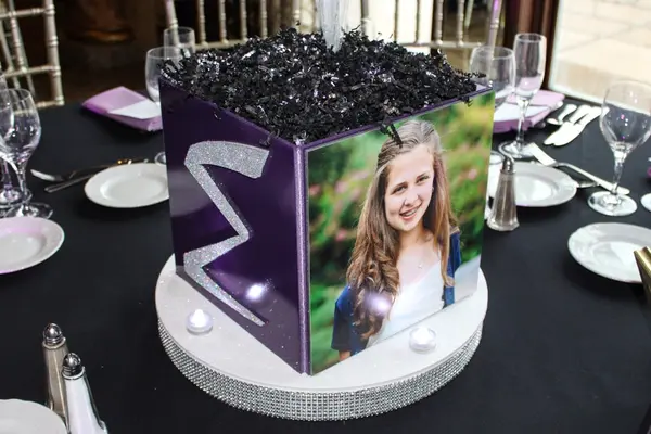 Club Themed Photo Cube Centerpiece