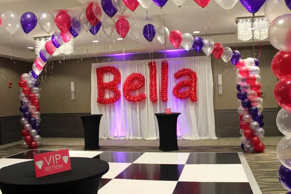 Hot Pink Name in Balloons