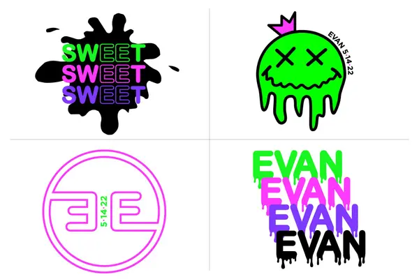 Neon Bat Mitzvah Logo Design