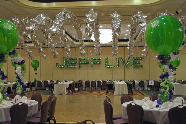 Lime Green Name in Balloons