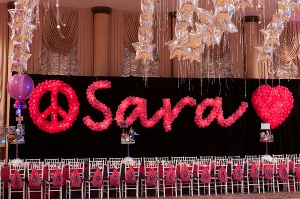 Bat Mitzvah Name in Balloons