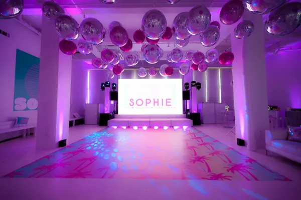Pink and Silver Metallic Ceiling Treatment
