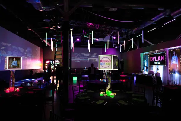 Neon Theme Bat Mitzvah Room