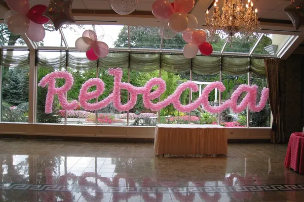 Pink Name in Balloons