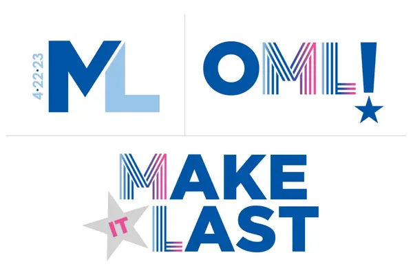 Ombre Star Initials Logo Design