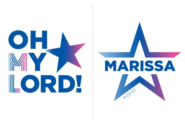 Ombre Star Initials Logo Design