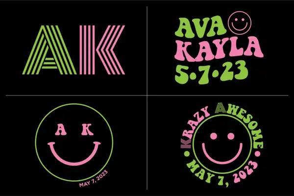 Twin Smiley Face Logo Design