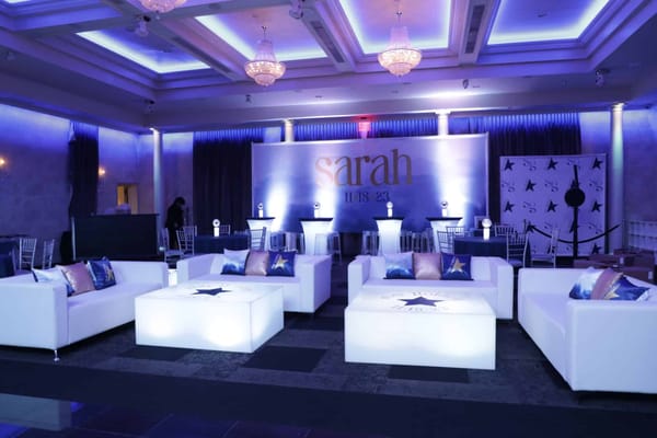 Watercolor Mural for Bat Mitzvah Lounge