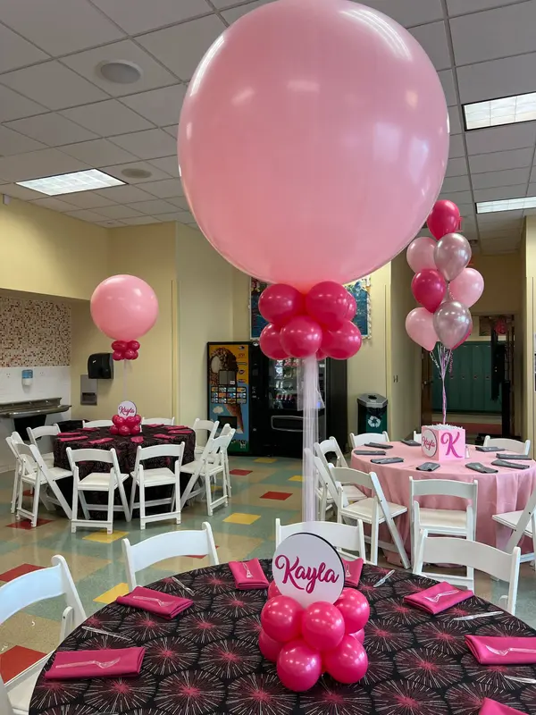 Hot Pink and Light Pink Balloon Centerpiece