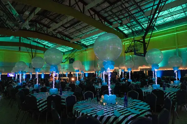 Tiffany and Silver Sparkle Balloon Centerpieces