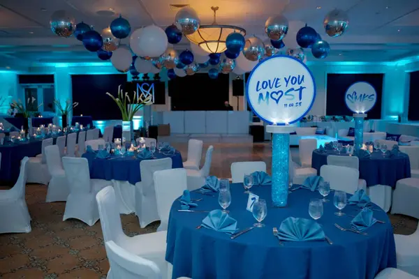 Shades of Blue Ceiling Treatment