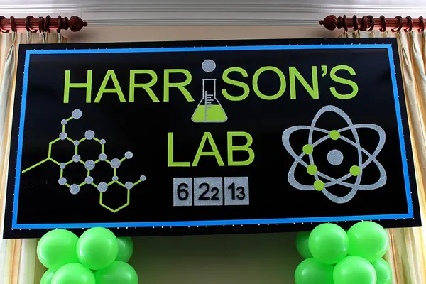 Science Themed Bar Mitzvah Backdrop