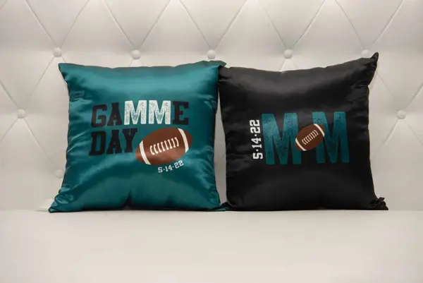 Football Themed Logo Pillow