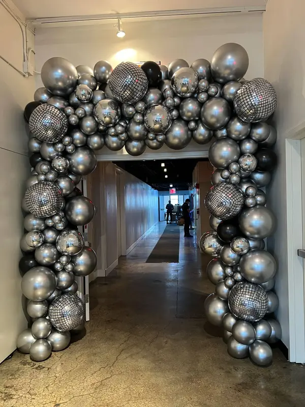 Silver Disco Balloon Balloon Garland
