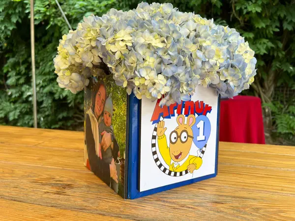 Arthur Themed Photo Cube Centerpiece