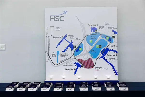 Airport Map Seating Card Display