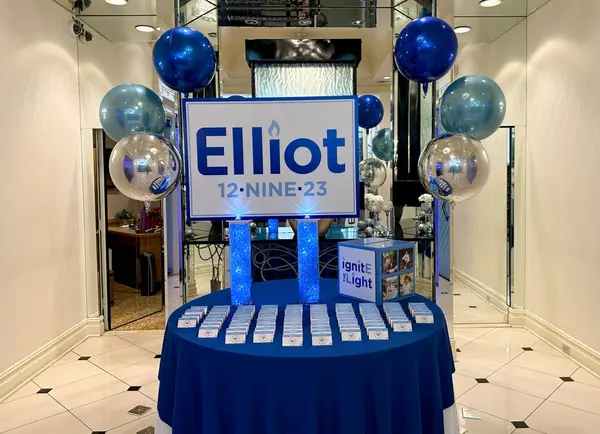 Chanukah Themed Bar Mitzvah Display