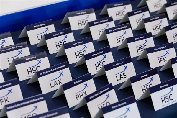 Plane Themed Logo Place Cards