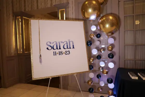 Watercolor Bat Mitzvah Sign in Board