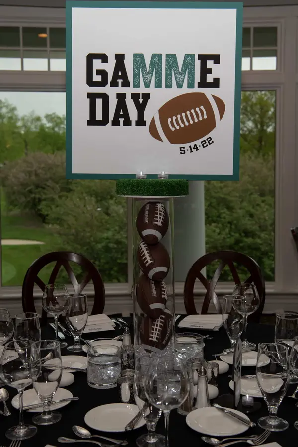 Football Themed Logo Centerpiece
