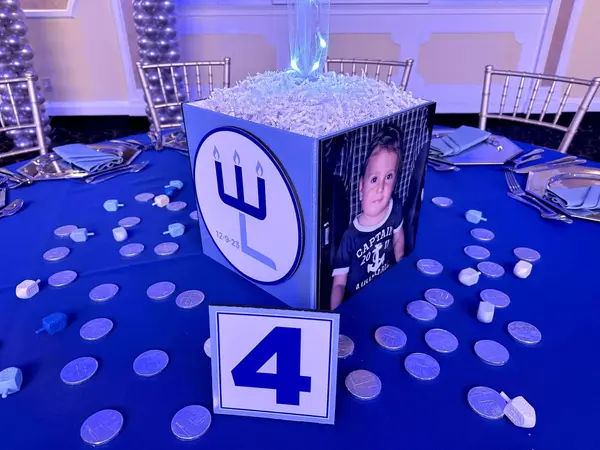 Blue Number Table Sign