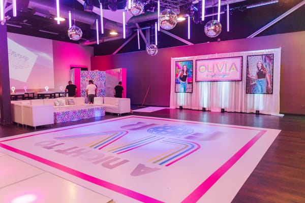 Neon Themed Bat Mitzvah Backdrop