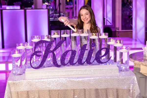 Purple Glitter Candle Lighting
