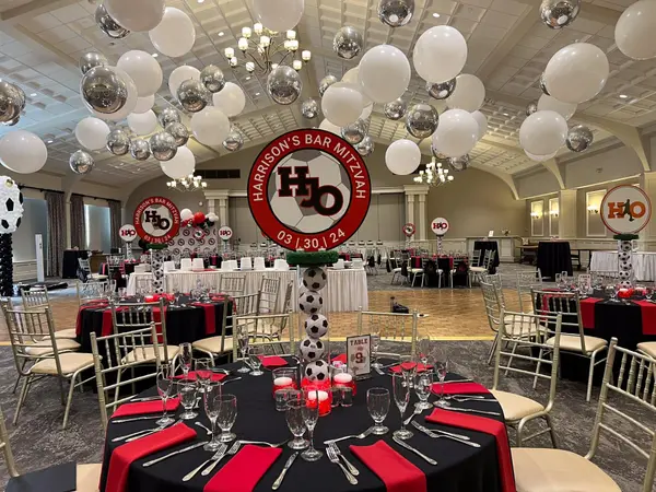 Silver and White Ceiling Balloons