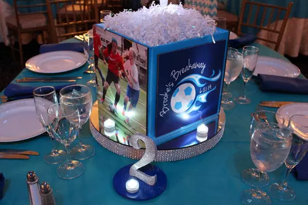 Soccer Themed Bat Mitzvah Centerpiece