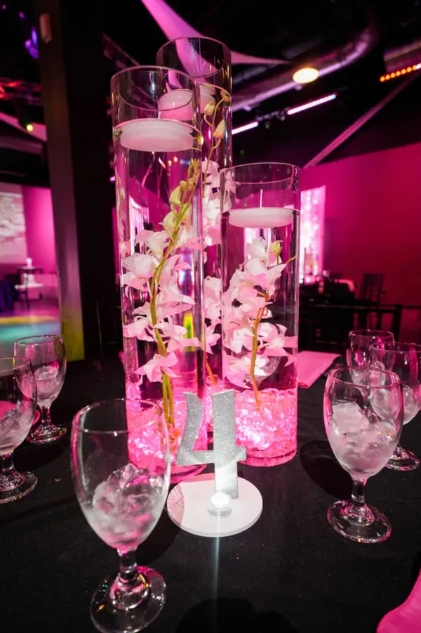 Pink Orchid Centerpieces