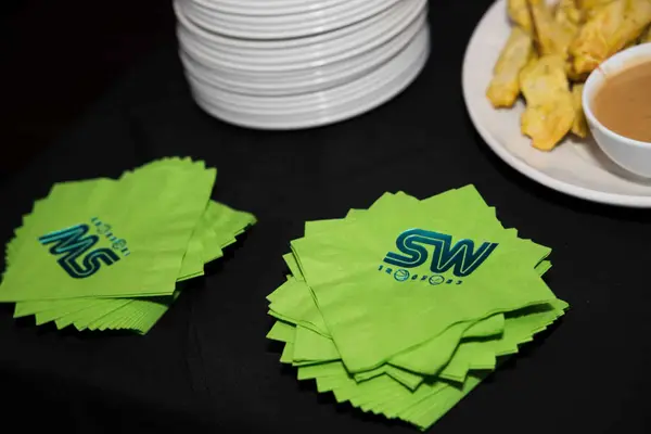 Green Logo Cocktail Napkins