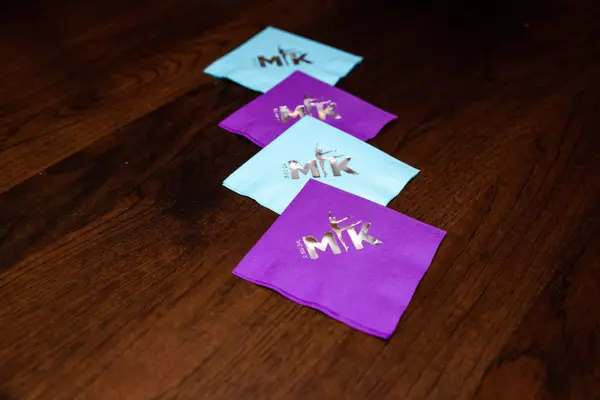 Purple and Pale Blue Cocktail Napkins