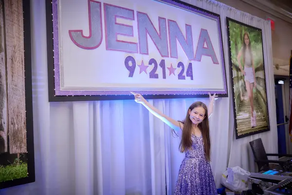 Custom Backdrop with Blow Up Photos