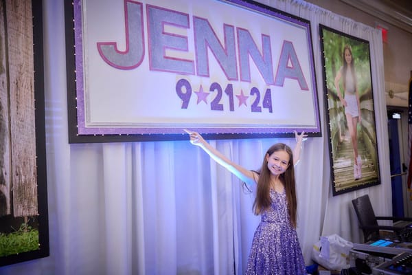 Custom Backdrop with Blow Up Photos
