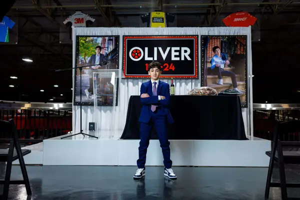 Custom Backdrop with Blow Up Photos