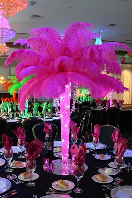 Pink Hollywood Feather Centerpiece