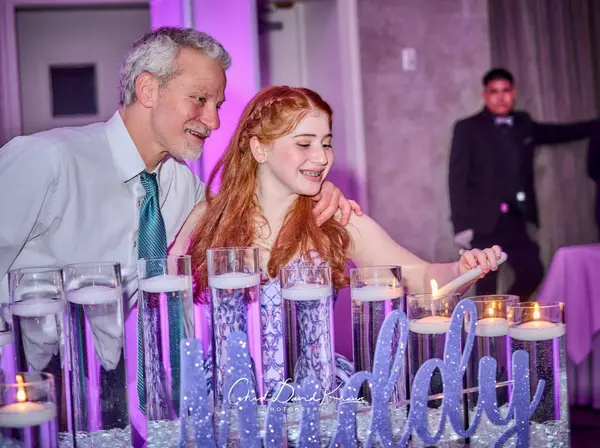 Lavender Glitter Candle Lighting Display