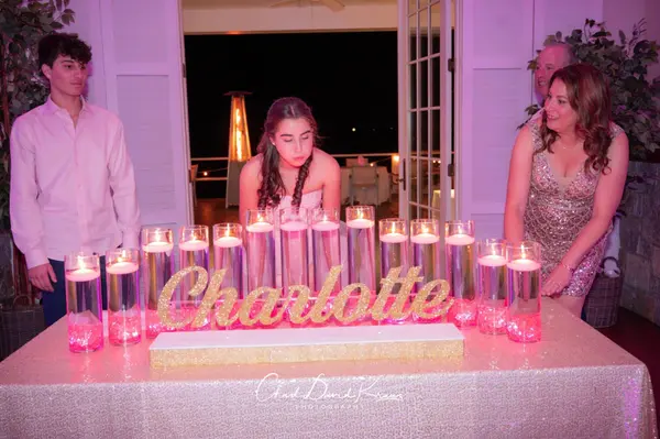 Gold Glitter Candle Lighting