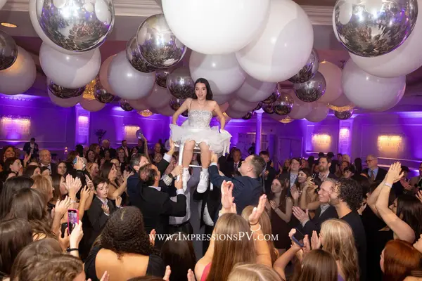 Ceiling Balloons Over Dance Floor