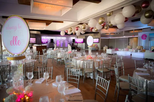 Orchid Centerpieces with Logo Topper