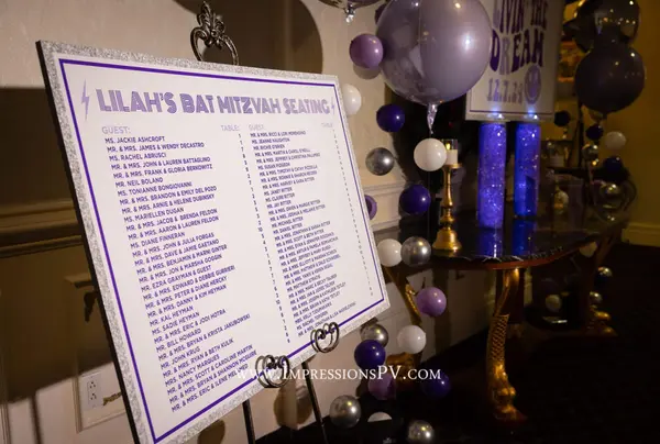 Purple Seating Card Display