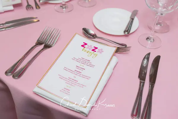 Pink and Gold Menu