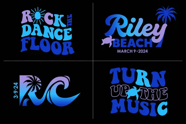 Ombre Beach Themed Logo