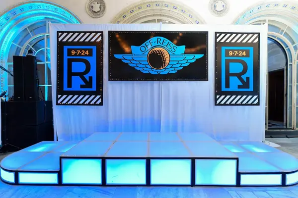 Off-White Sneaker Themed Custom Backdrop with Blowup Graphics
