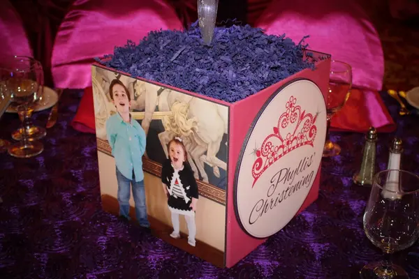 Christening Photo Cube Centerpiece