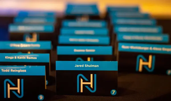 Blue Fold Over Place Cards