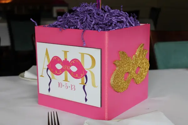 Masquerade Themed Photo Cube