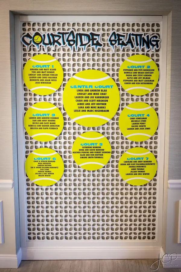 Courtside Seating tennis ball seating chart at Ryan's Bar Mitzvah