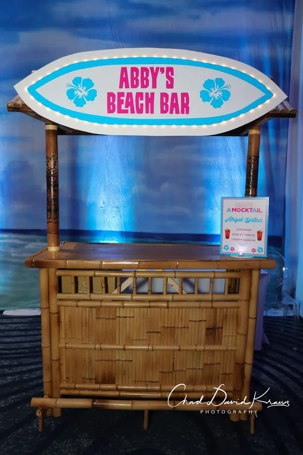 Abby's Beach Bar bamboo tiki bar at Abby's Bat Mitzvah