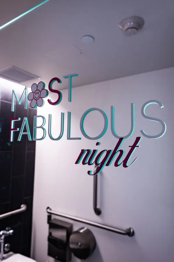 Most Fabulous Night mirrored lettering at Serena's Bat Mitzvah